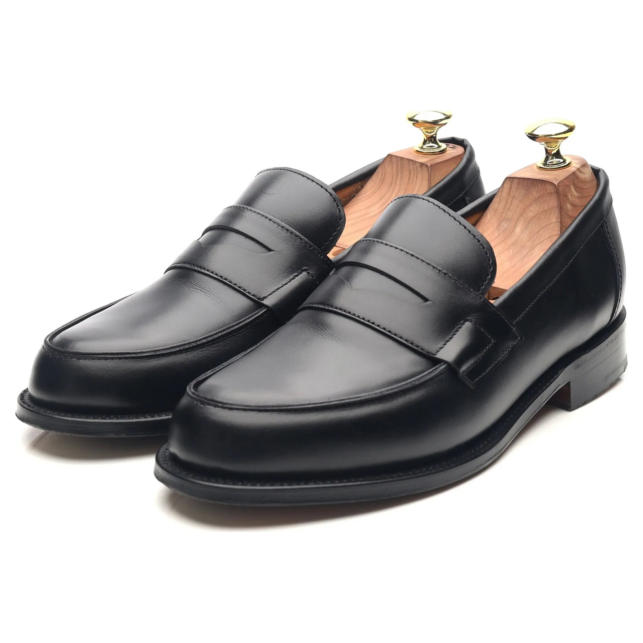 'Epsom' Black Leather Loafers UK 7 E