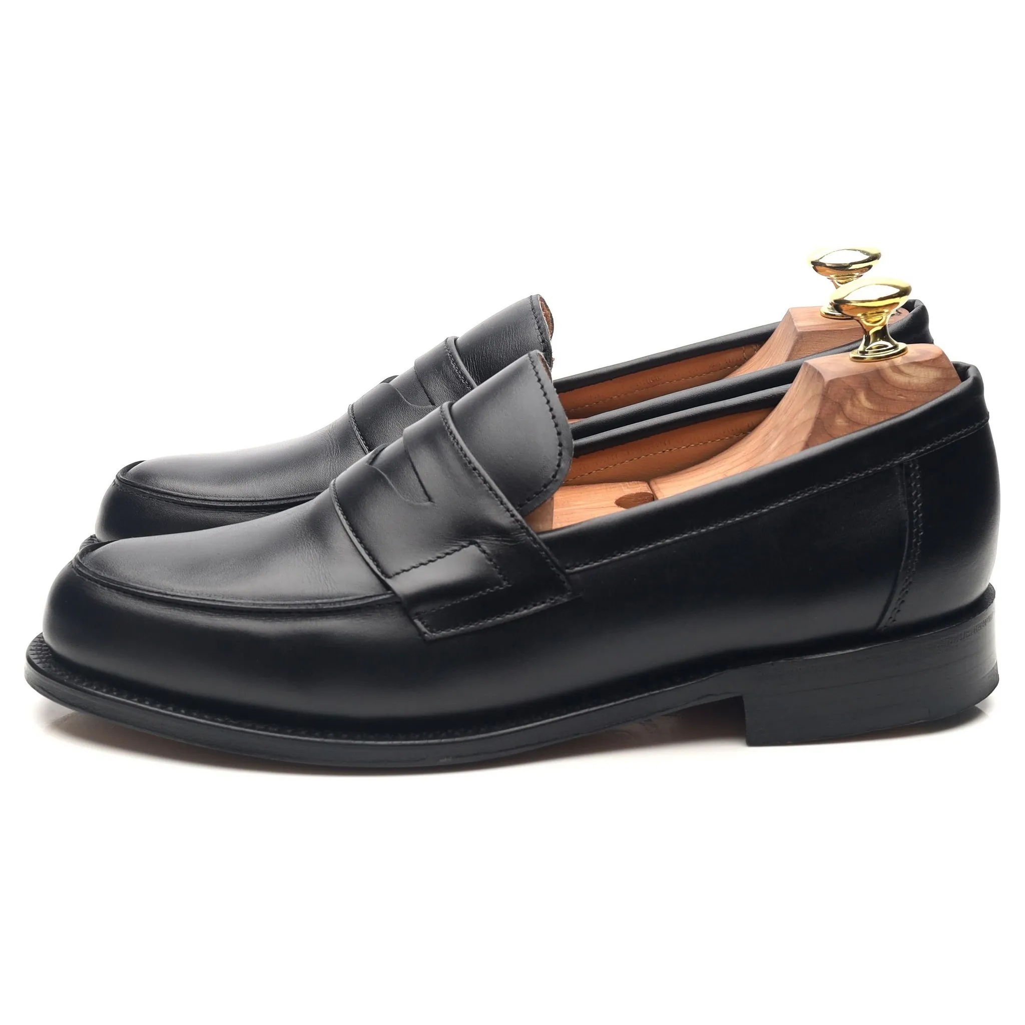 'Epsom' Black Leather Loafers UK 7 E