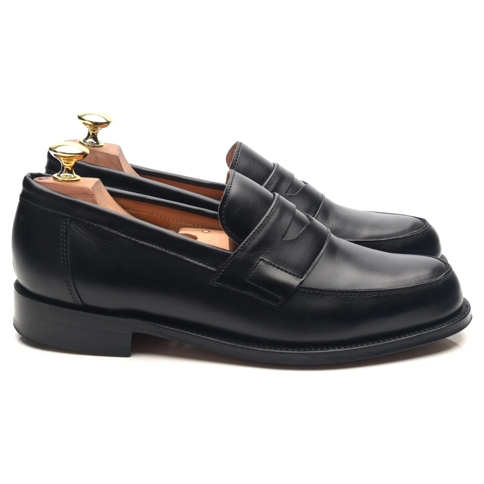 'Epsom' Black Leather Loafers UK 7 E