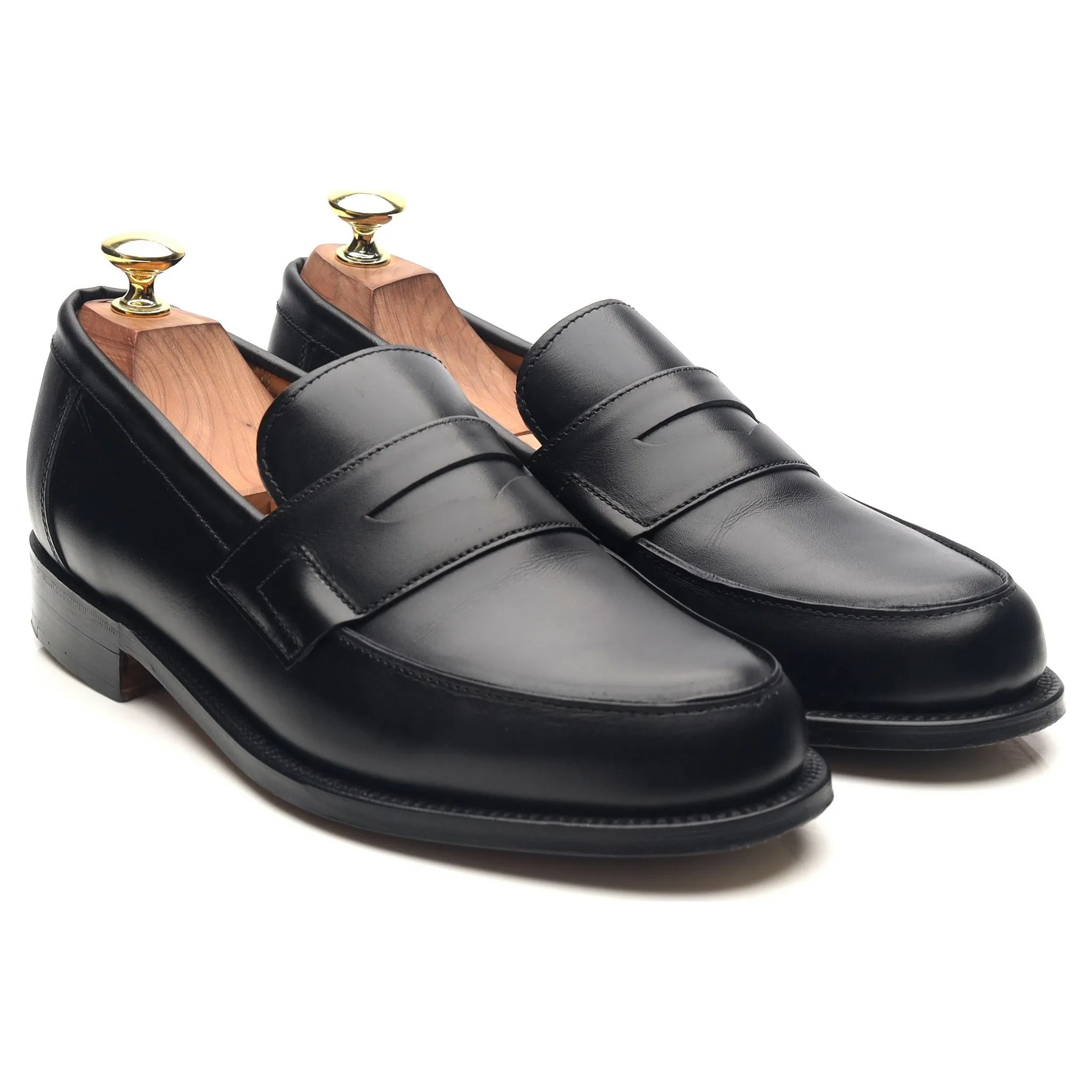 'Epsom' Black Leather Loafers UK 7 E