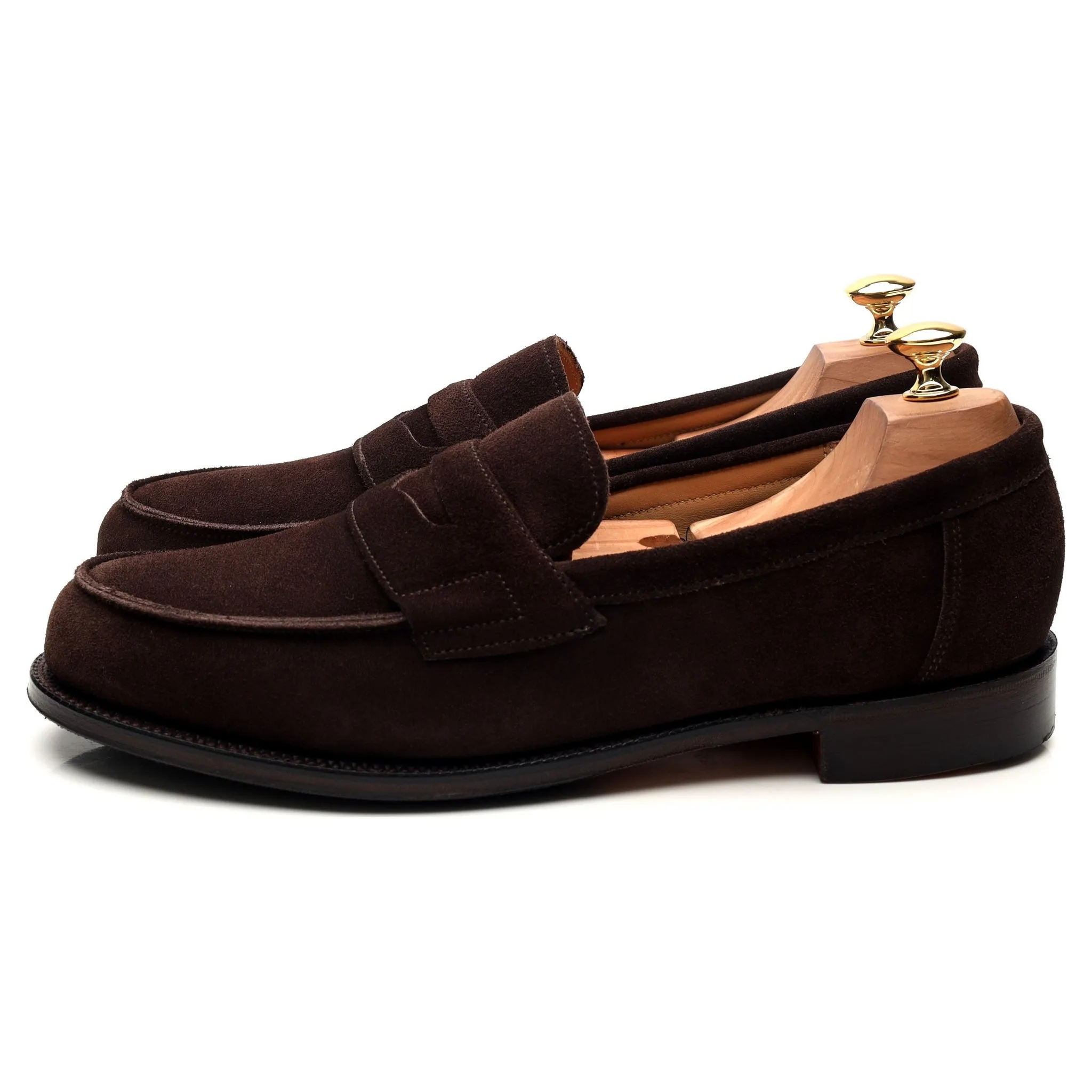 'Epsom' Dark Brown Suede Loafers UK 10 E