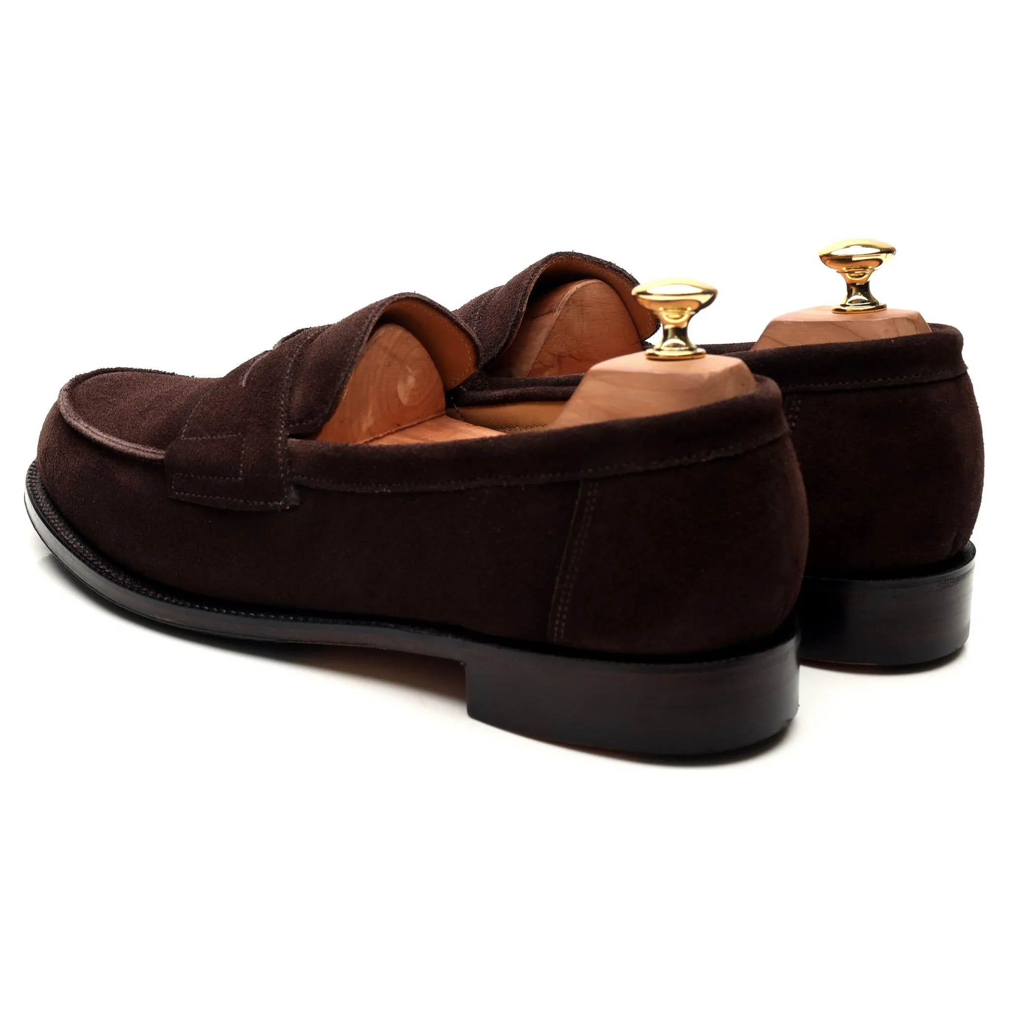 'Epsom' Dark Brown Suede Loafers UK 10 E