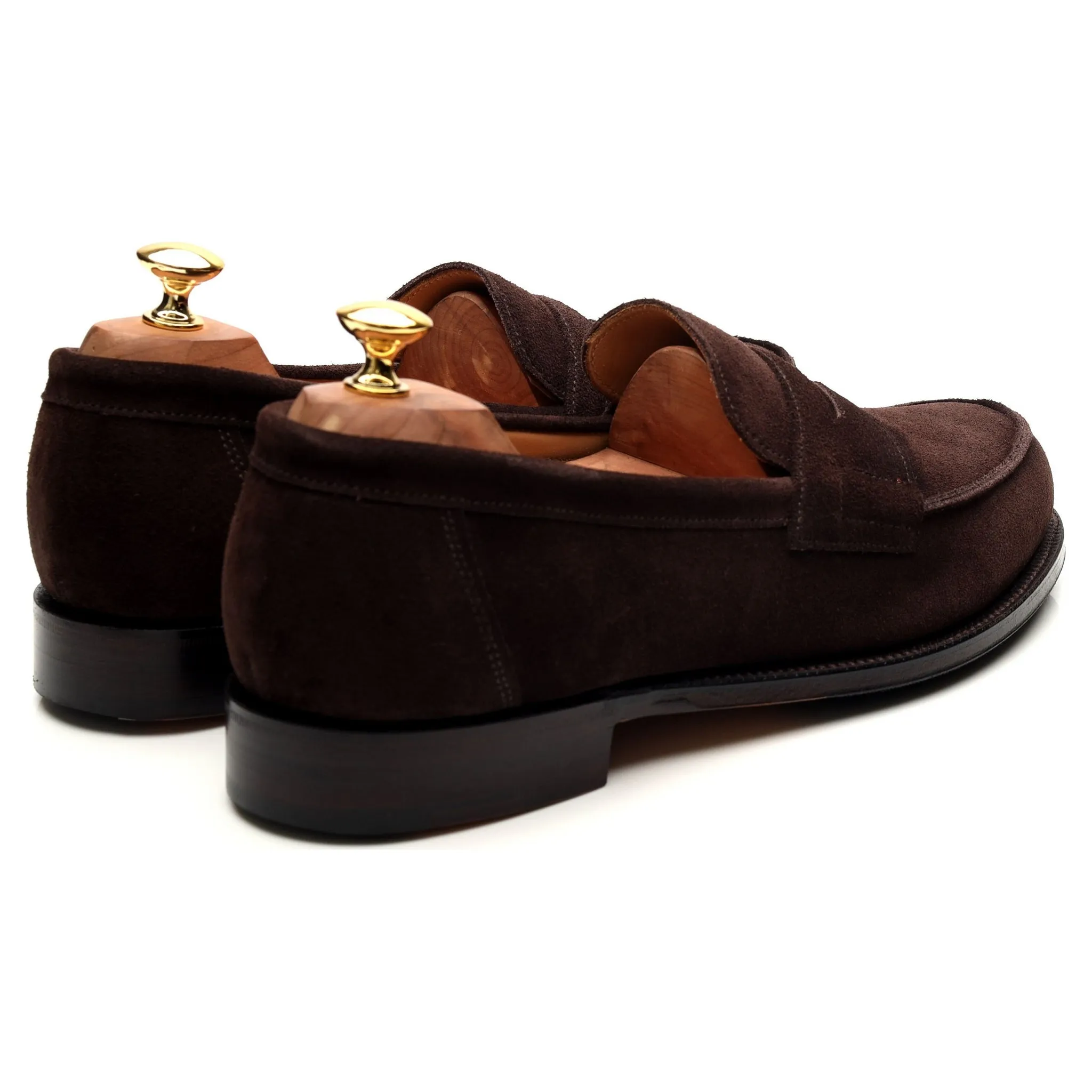 'Epsom' Dark Brown Suede Loafers UK 10 E