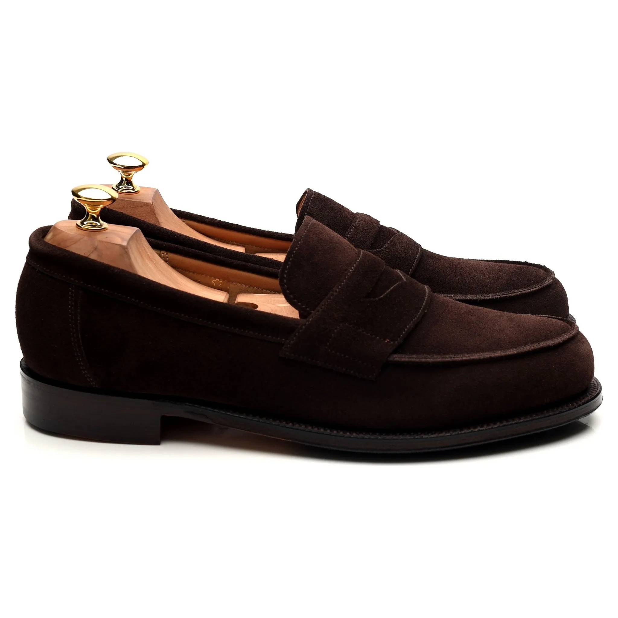 'Epsom' Dark Brown Suede Loafers UK 10 E