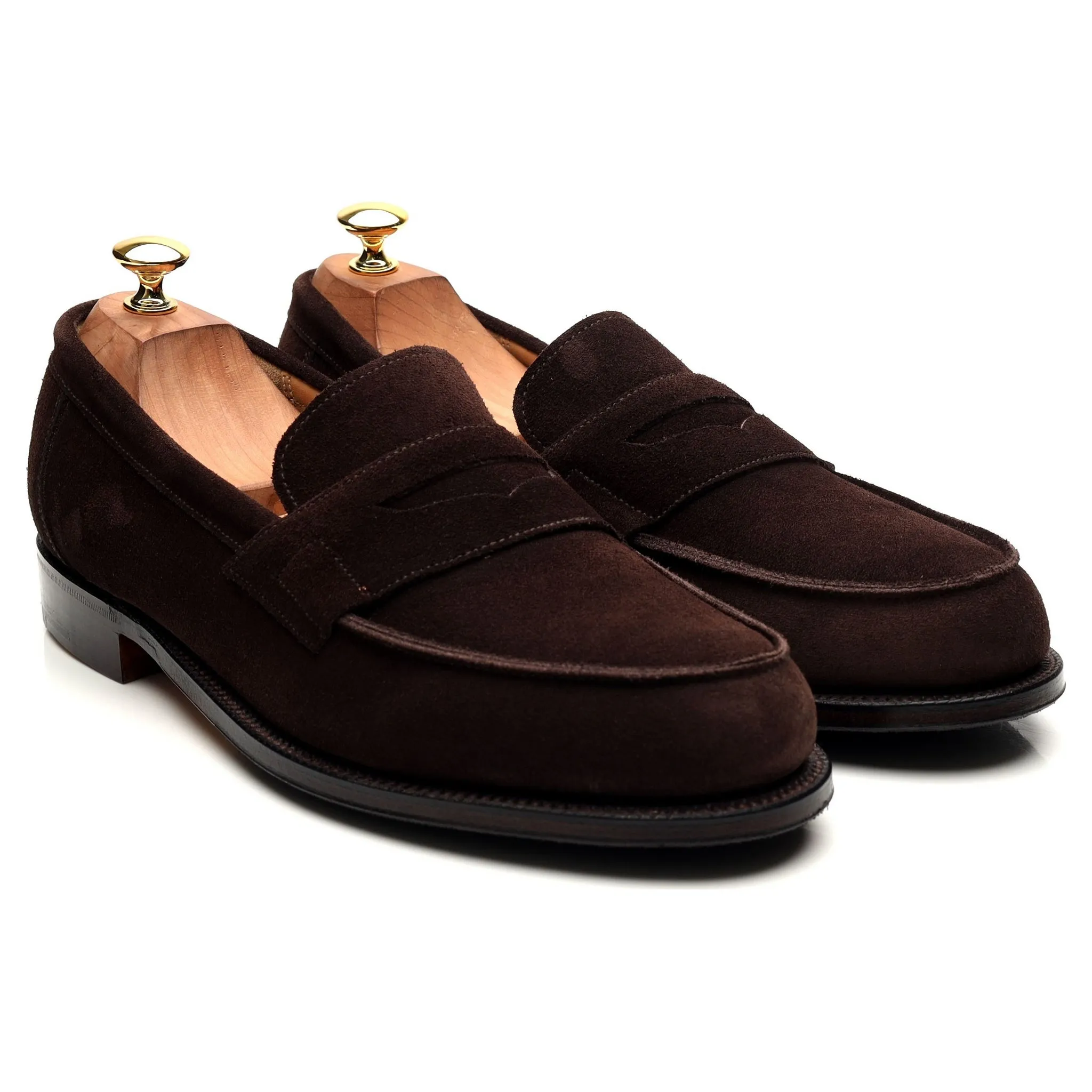 'Epsom' Dark Brown Suede Loafers UK 10 E