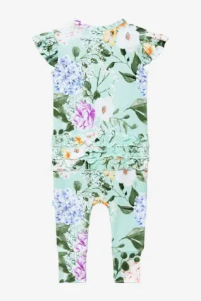 Erin Ruffled Capsleeve Henley Romper