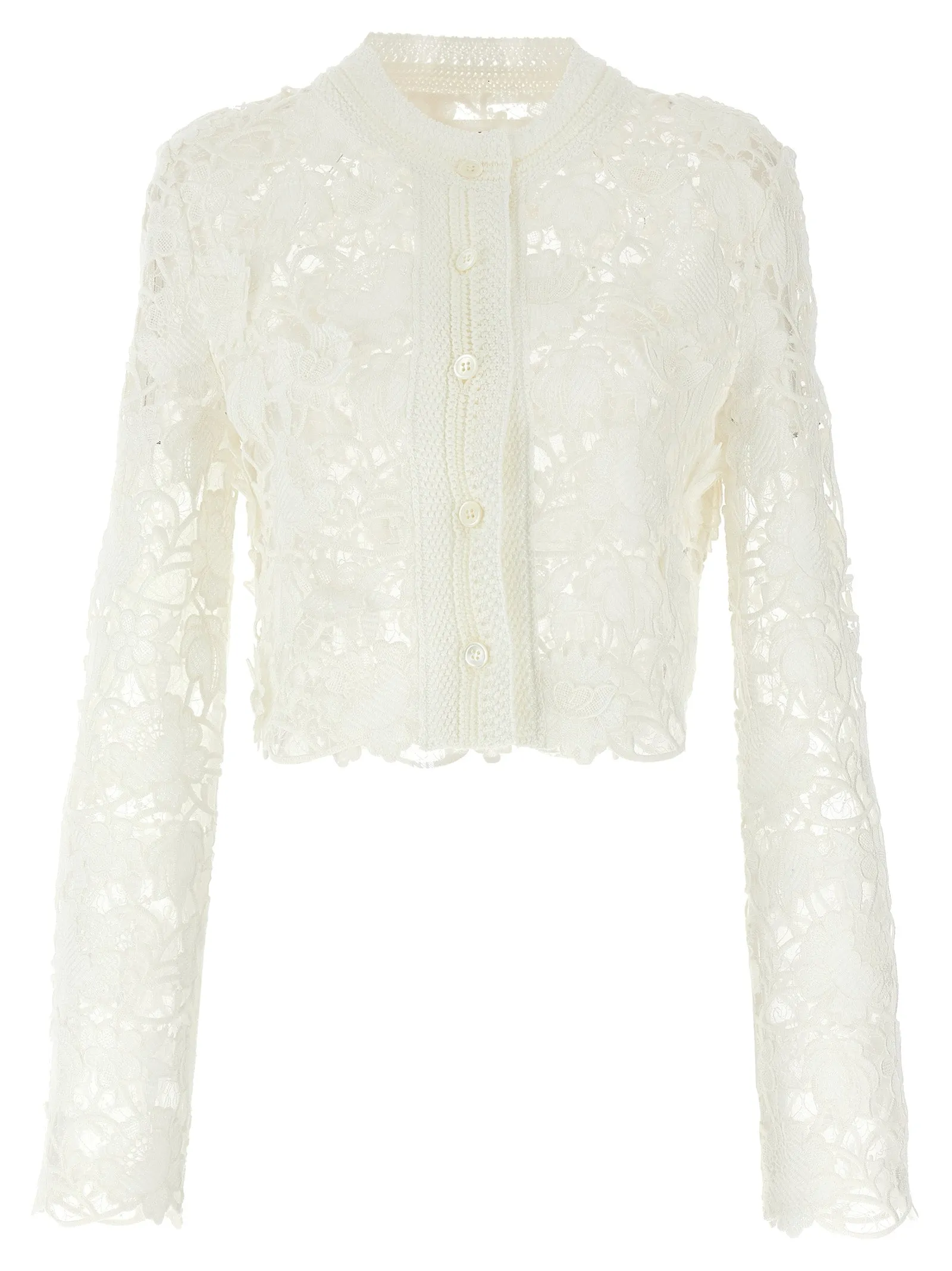 Ermanno Scervino Macramé Tulle Cardigan