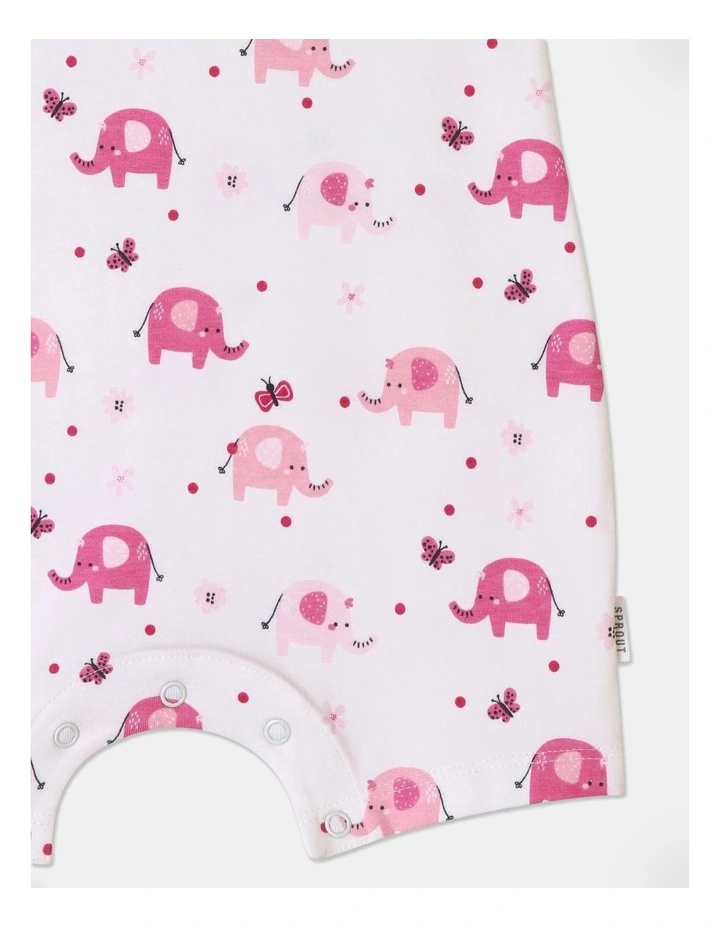 Essential Elephant Romper in White