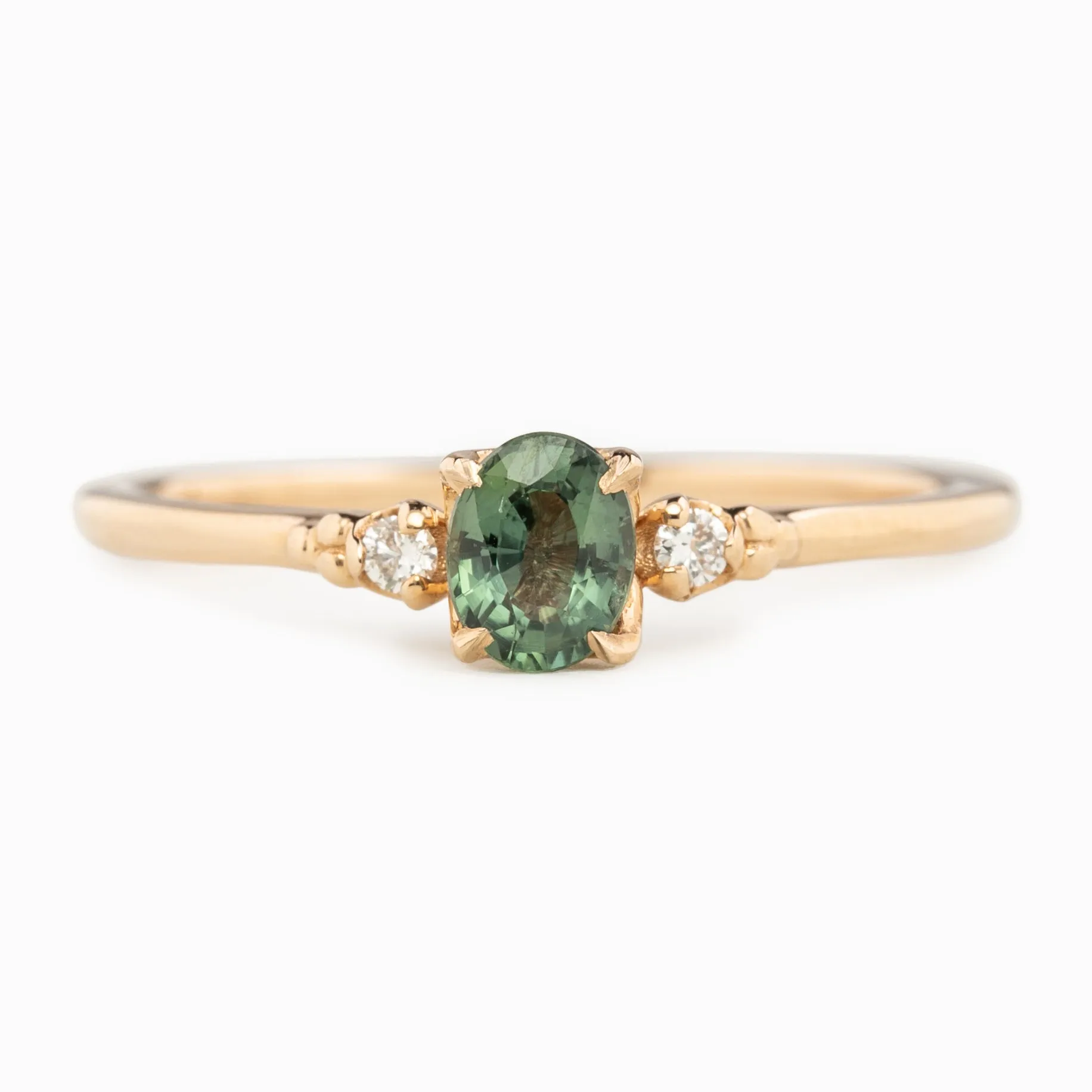 Estel Ring - 5x4mm 0.40ct Green Sapphire