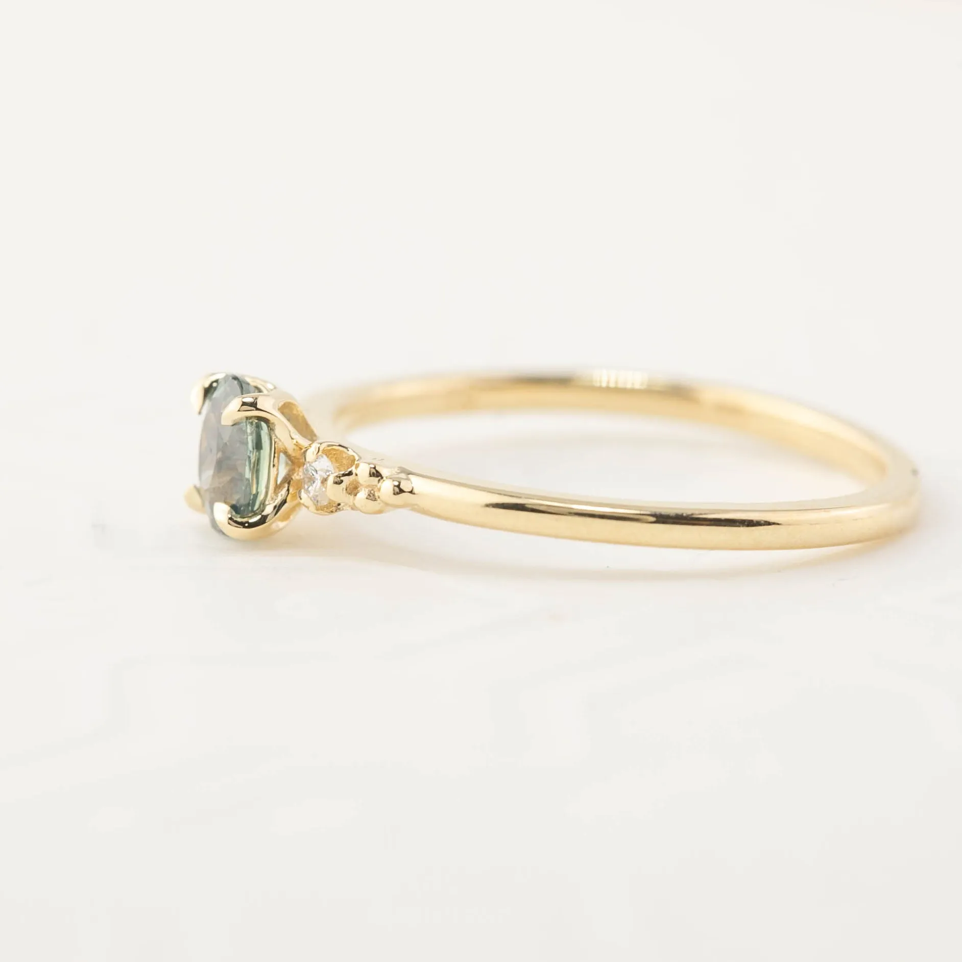 Estel Ring - 5x4mm 0.40ct Green Sapphire