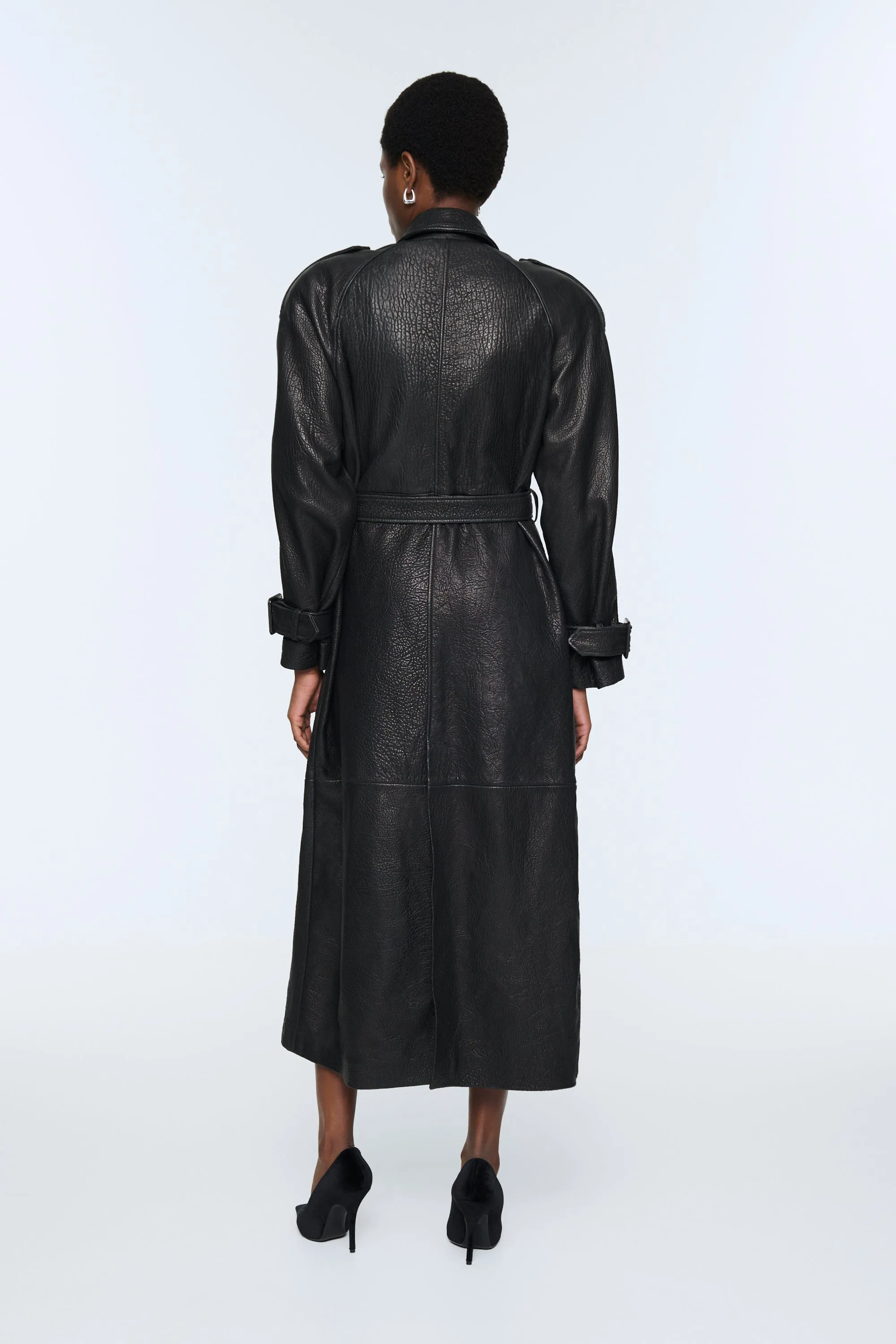 Everly Leather Trench Coat