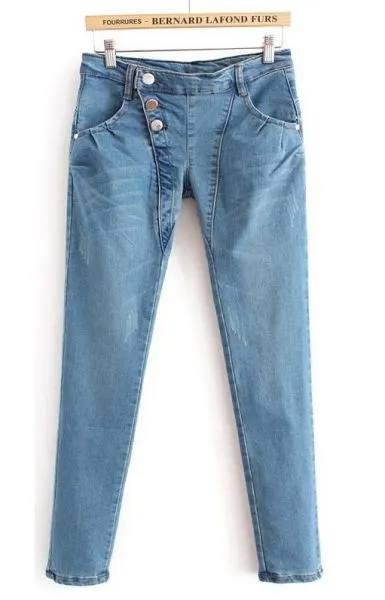 Fashion Jeans for women with side aligned buttons