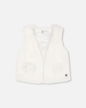 Faux Fur Vest Off White