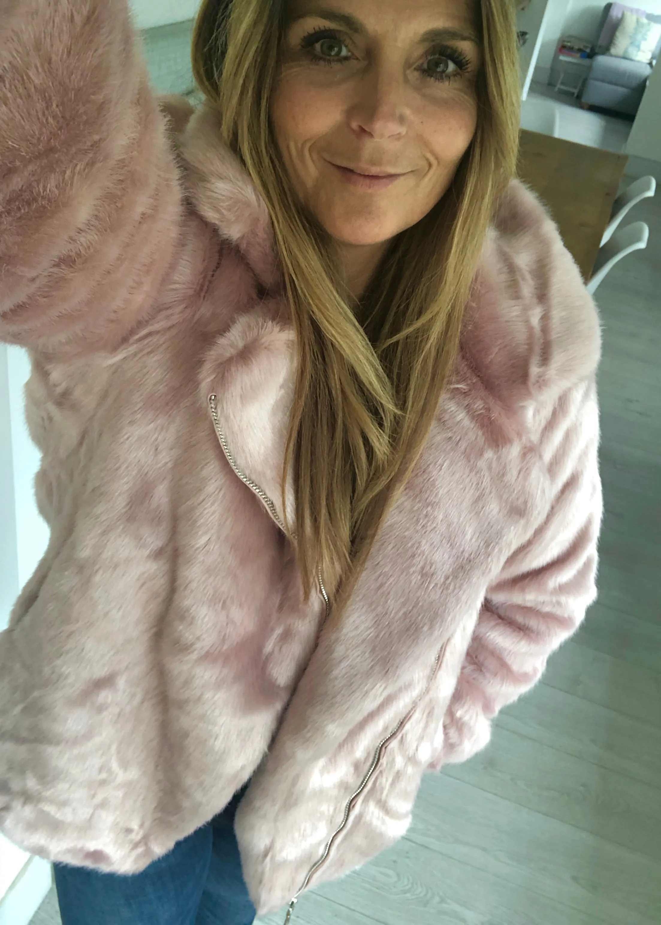faux fur zip jacket