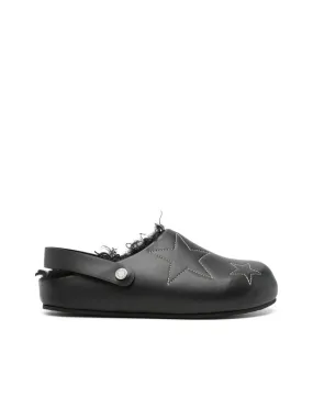 Faux Leather Star Motif Sandals