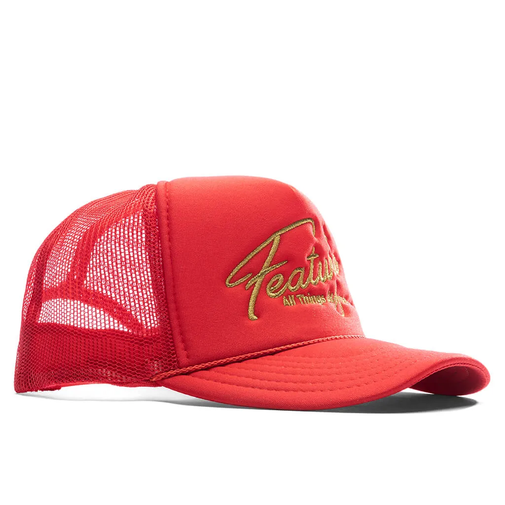 Feature x Wynn Shine Trucker - Red