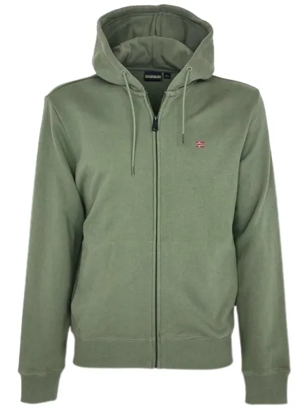 FELPA UOMO VERDE MILITARE CON CAPPUCCIO