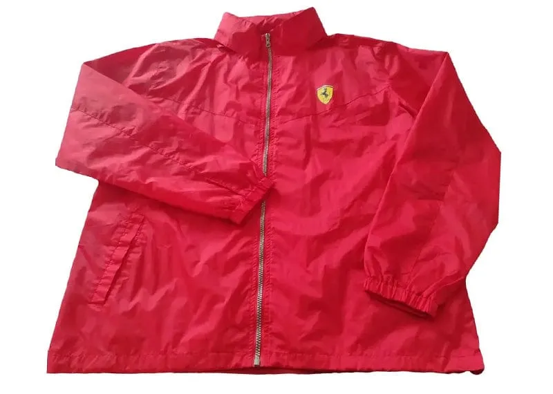 Ferrari Red Nylon Man Windbreaker Jacket