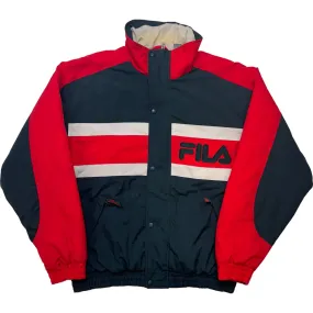 Fila 90's Colourblock Puffer Jacket Red Green White