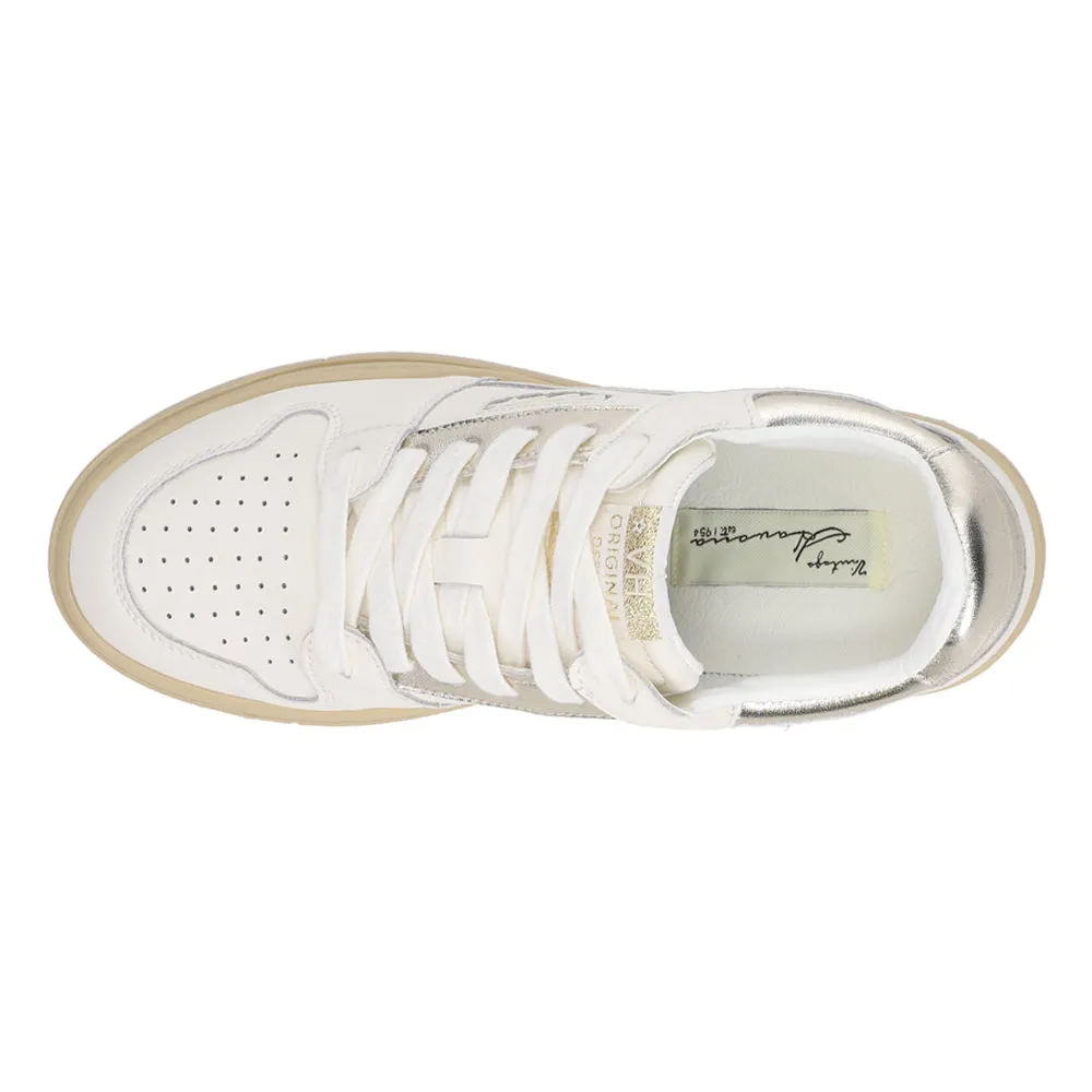 Finesse Metallic Perforated Lace Up Sneakers
