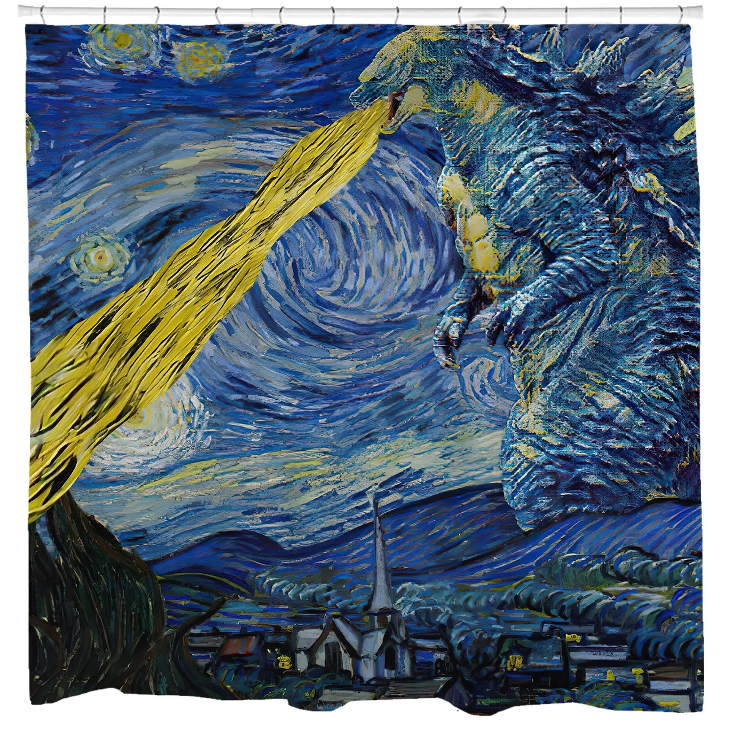 Firey Night Shower Curtain