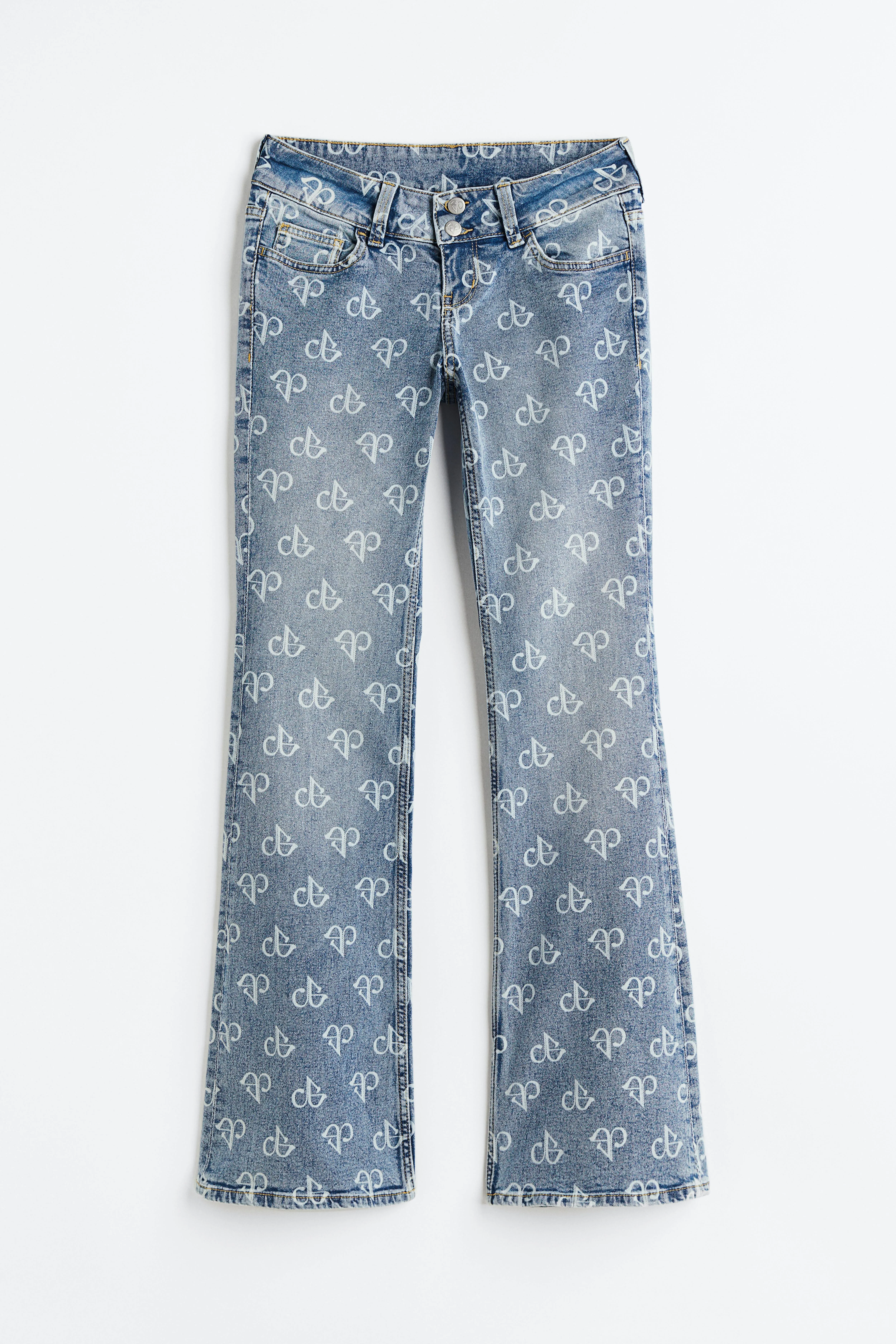 Flared Low Jeans - Low waist - Long - Light denim blue/Blackpink - Ladies | H&M GB