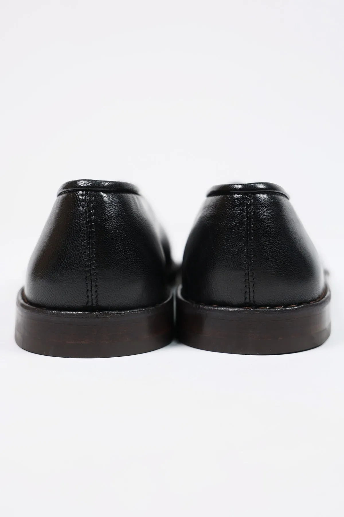 Flat Piped Slippers - Black