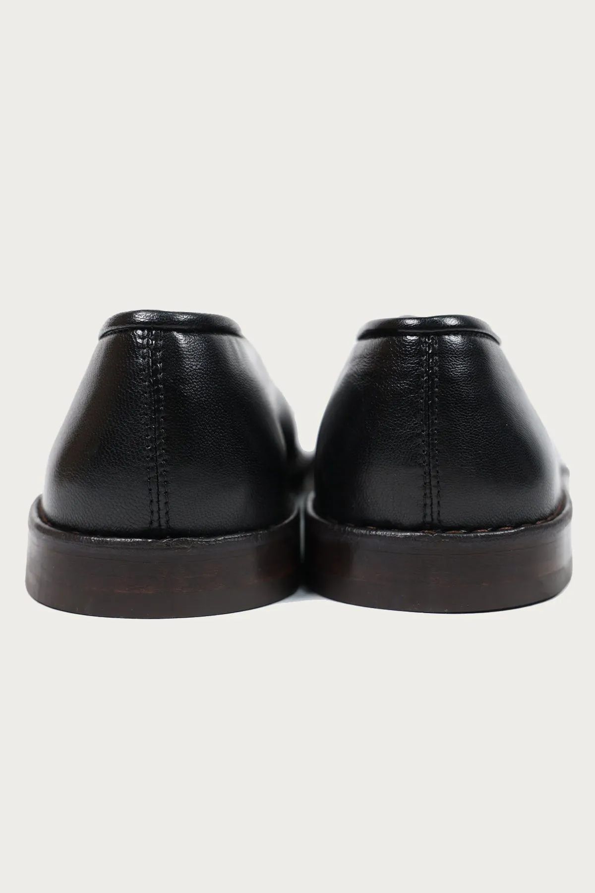 Flat Piped Slippers - Black