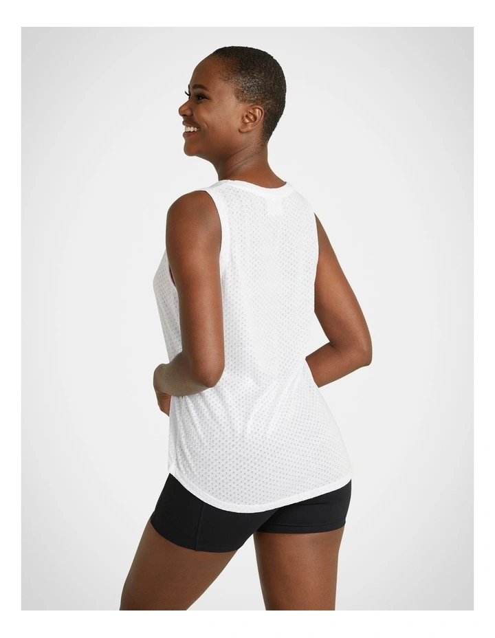 Fleur Tank Top in White