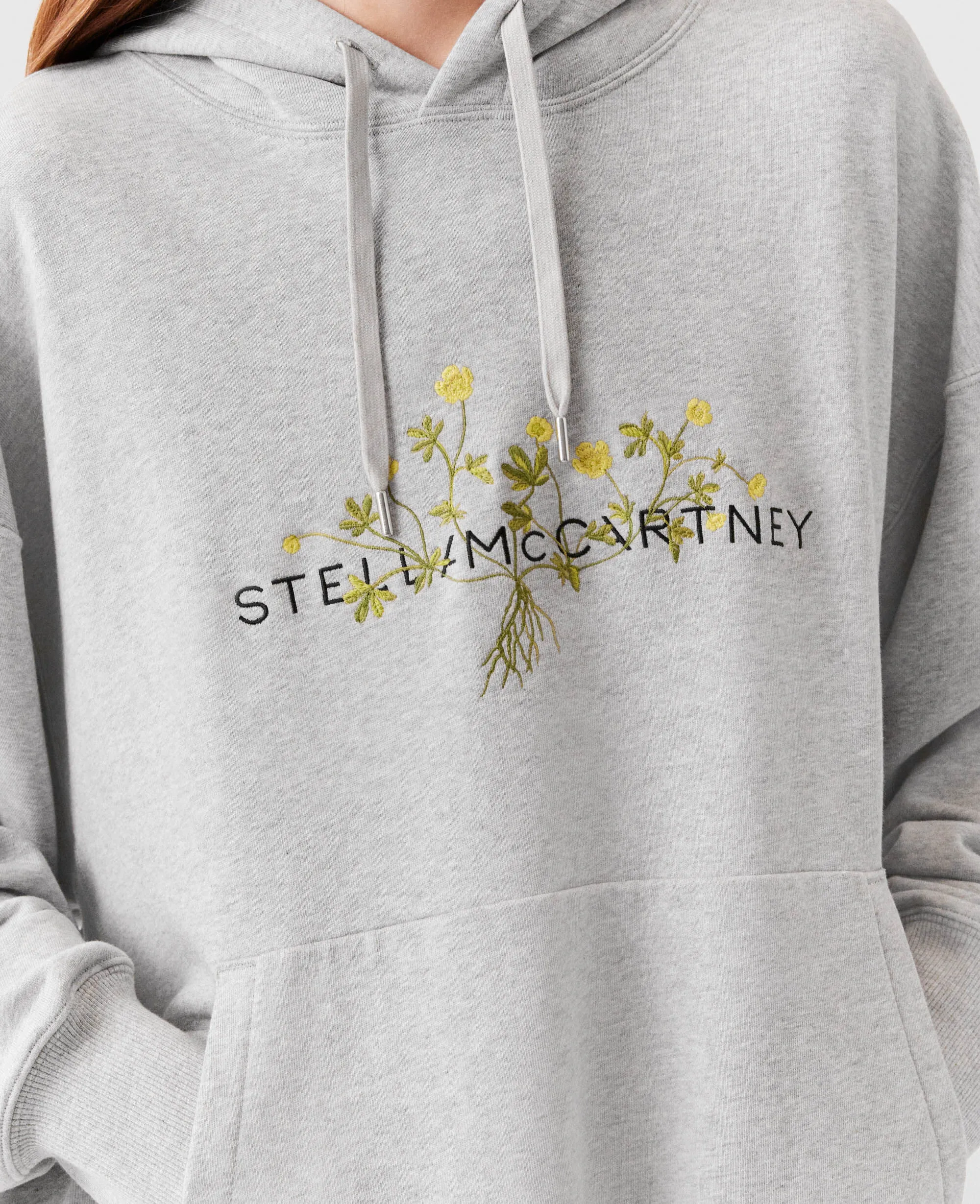 Floral Embroidered Logo Hoodie