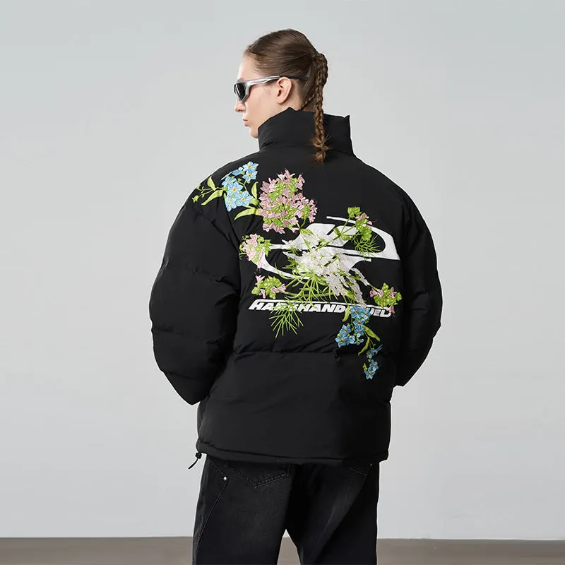 Floral Embroidery Down Jacket