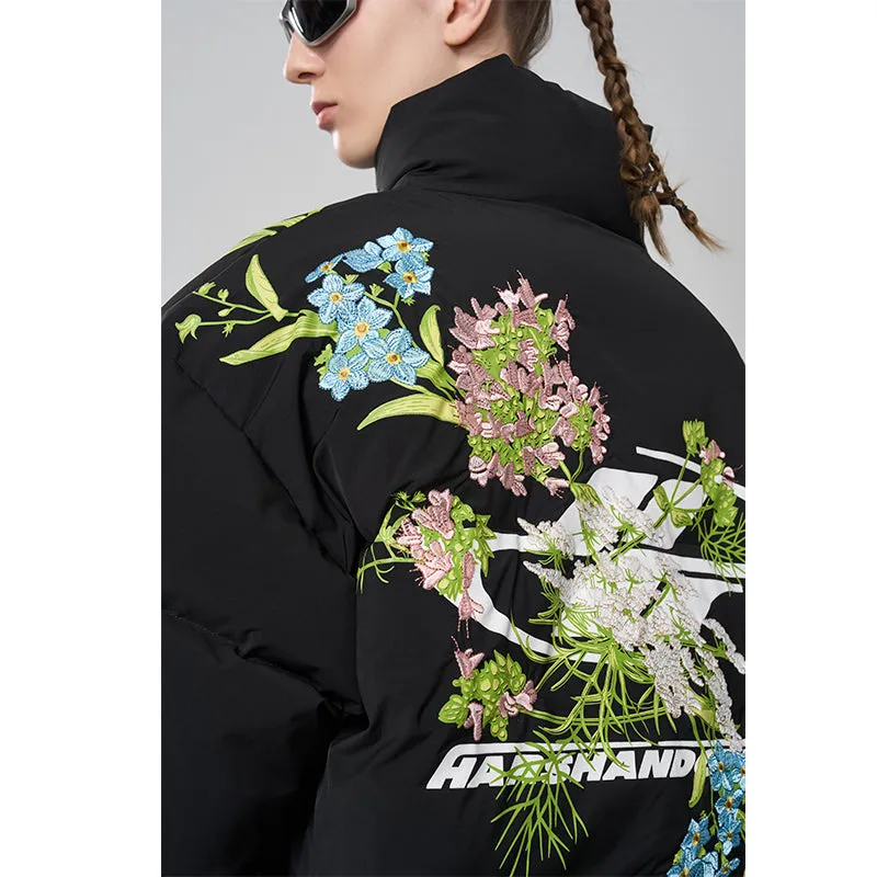 Floral Embroidery Down Jacket