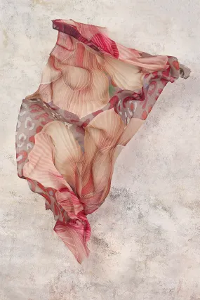Flower Rippled Wool Scarf