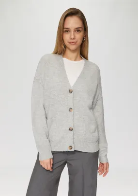 Fluffy cardigan with buttons