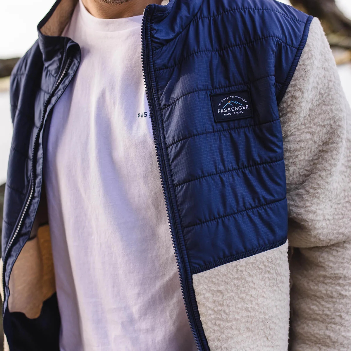 Fogtrail Full Zip Recycled Sherpa Fleece - Oatmeal