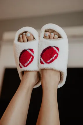 Football Fuzzy Open Toed Slippers