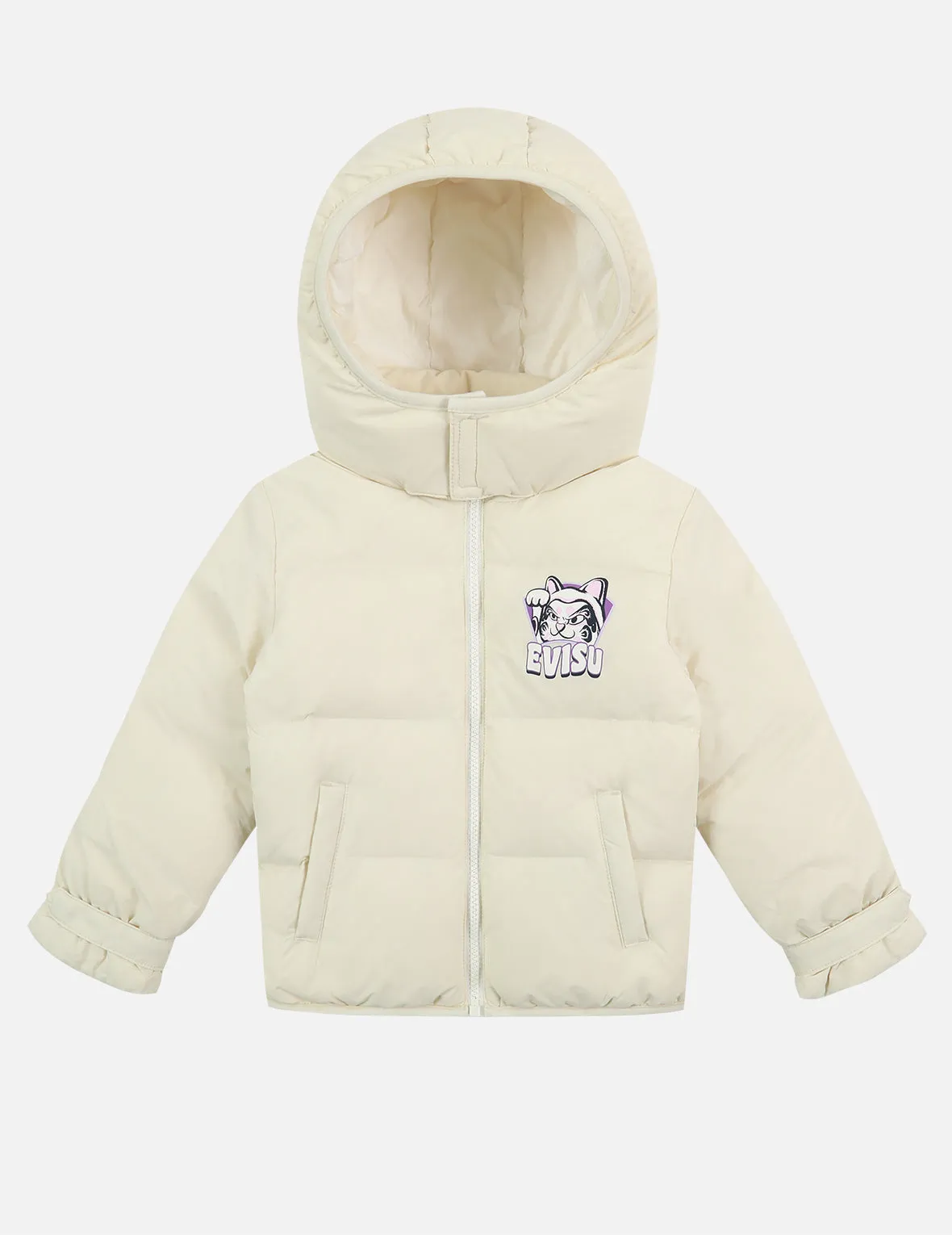 Fortune Cat “Hide-and-Seek” Print Down Jacket