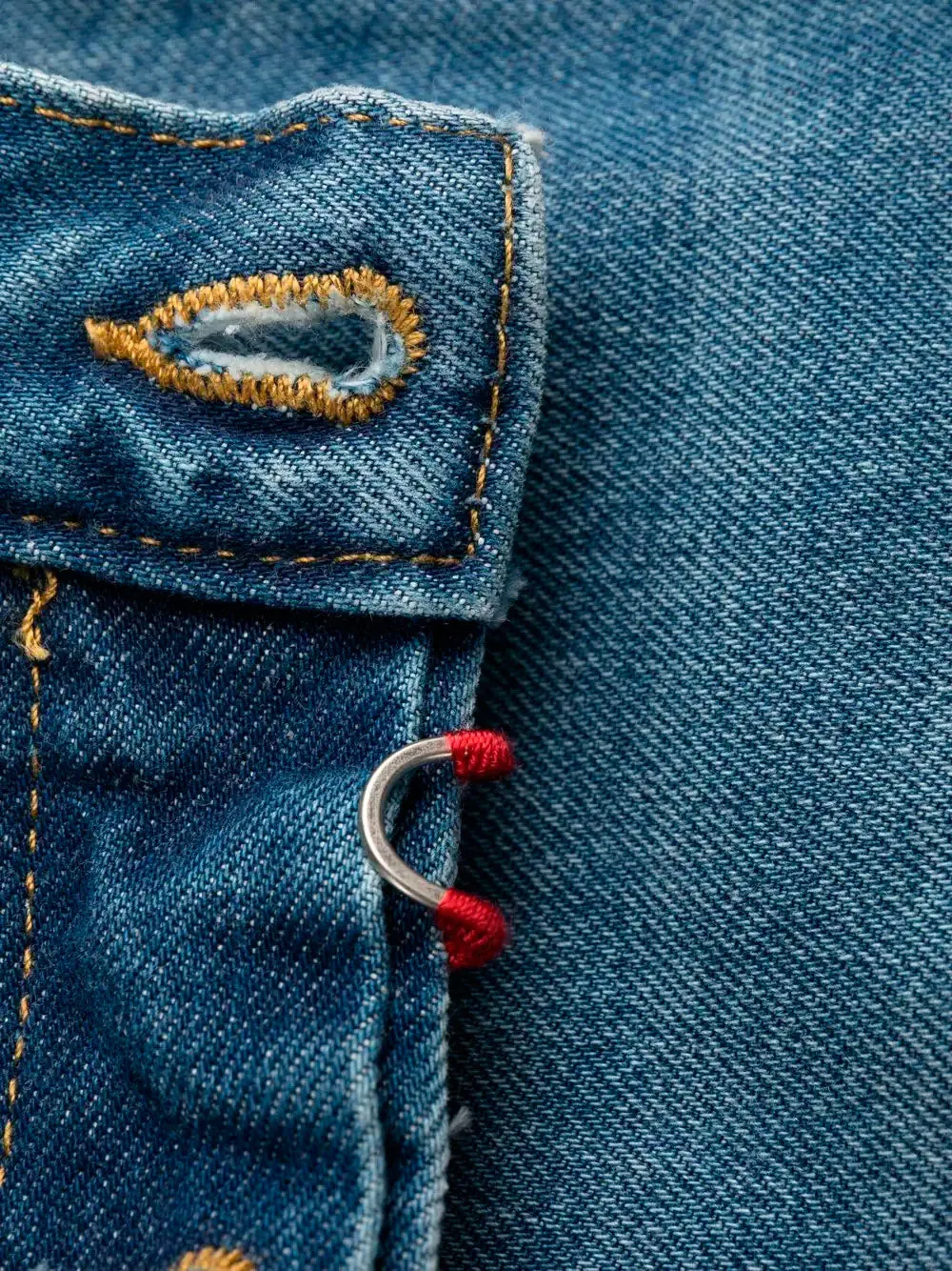 Four-stitch straight-leg jeans