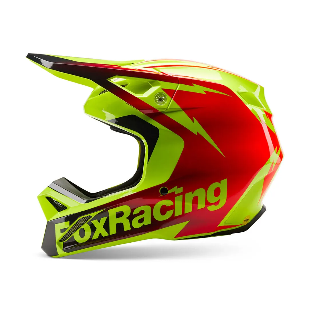 Fox - V1 Statk Yellow/Red Helmet
