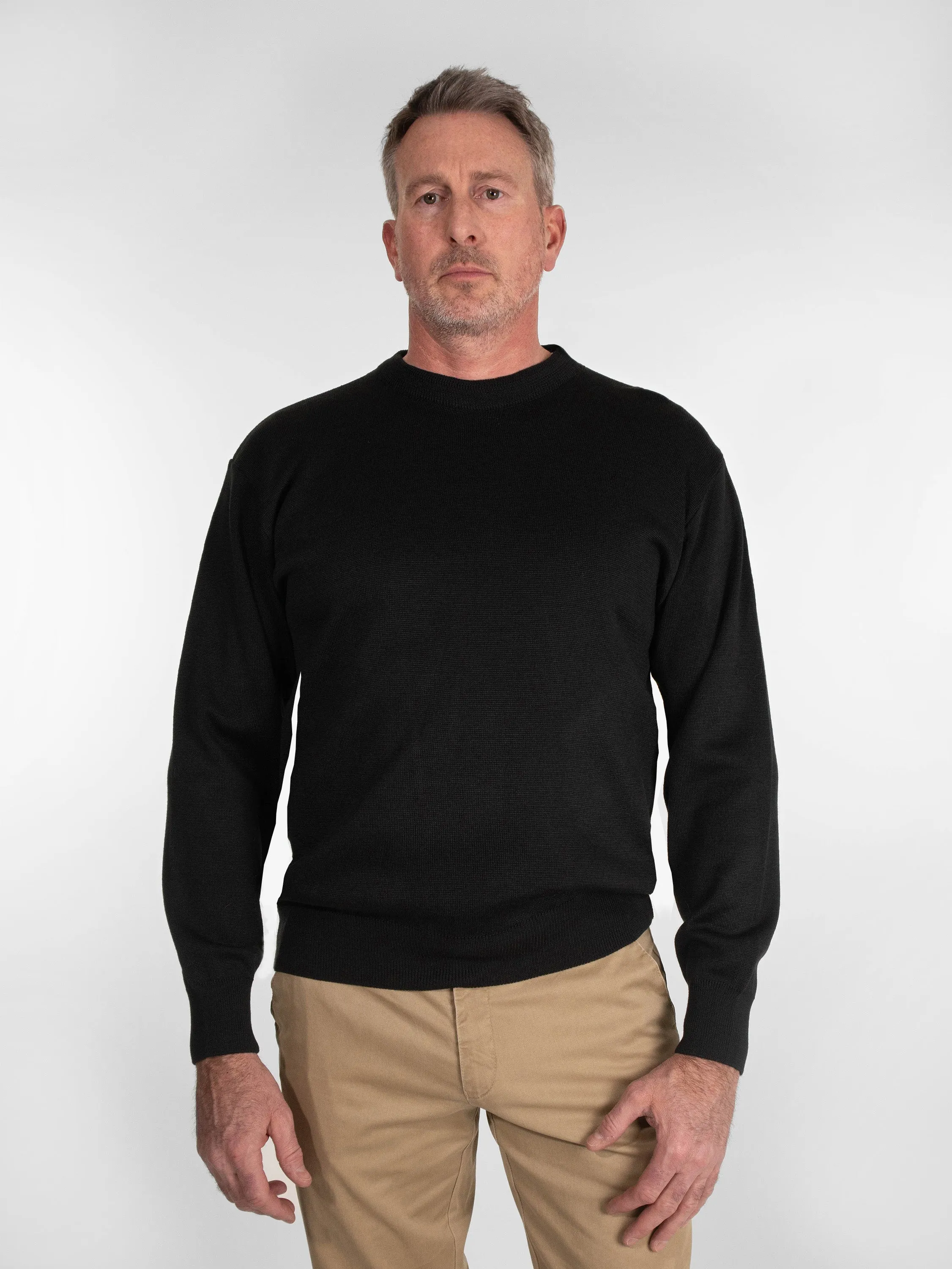 Franco Ponti Crew Neck Pullover in Black