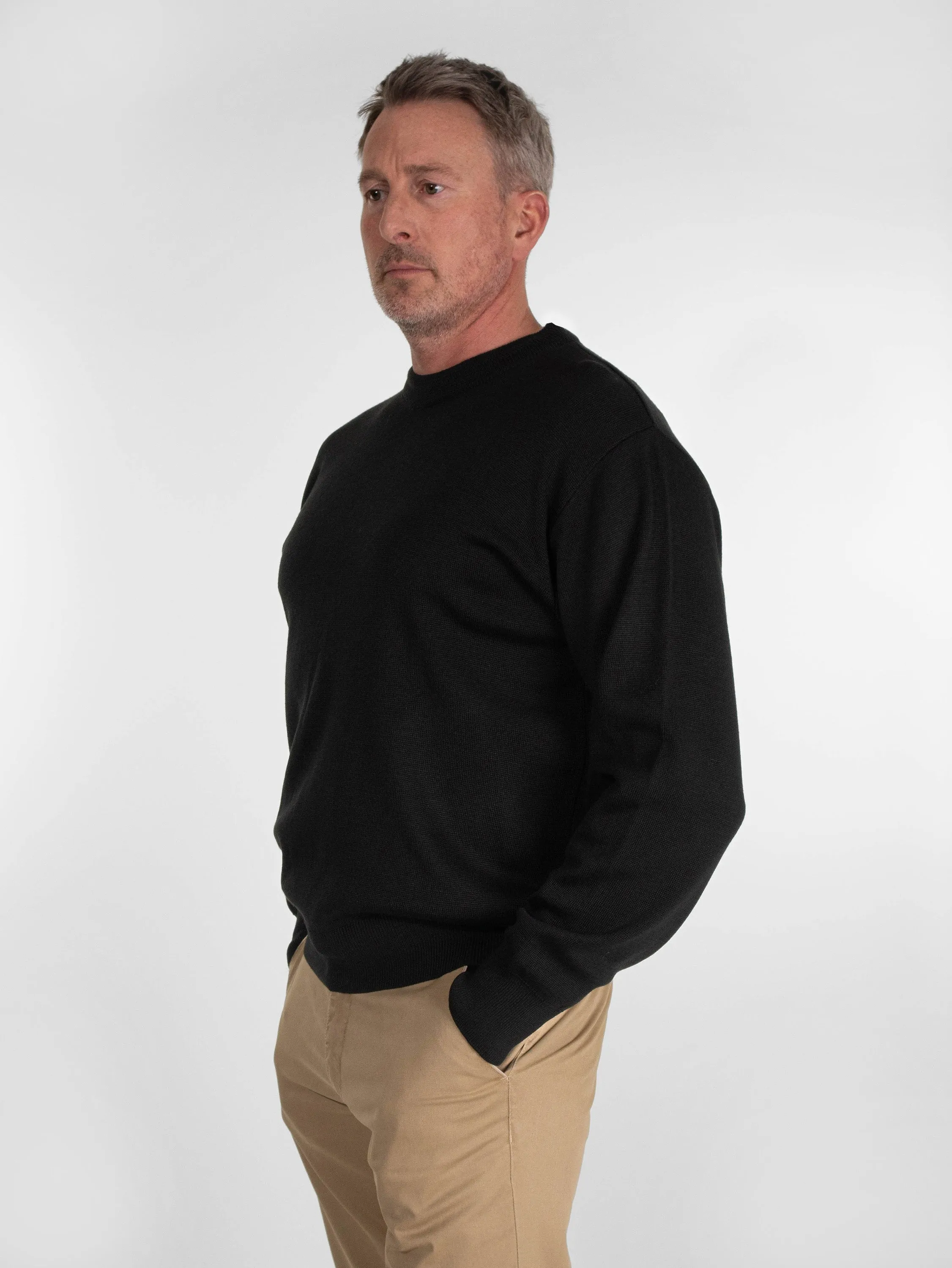 Franco Ponti Crew Neck Pullover in Black