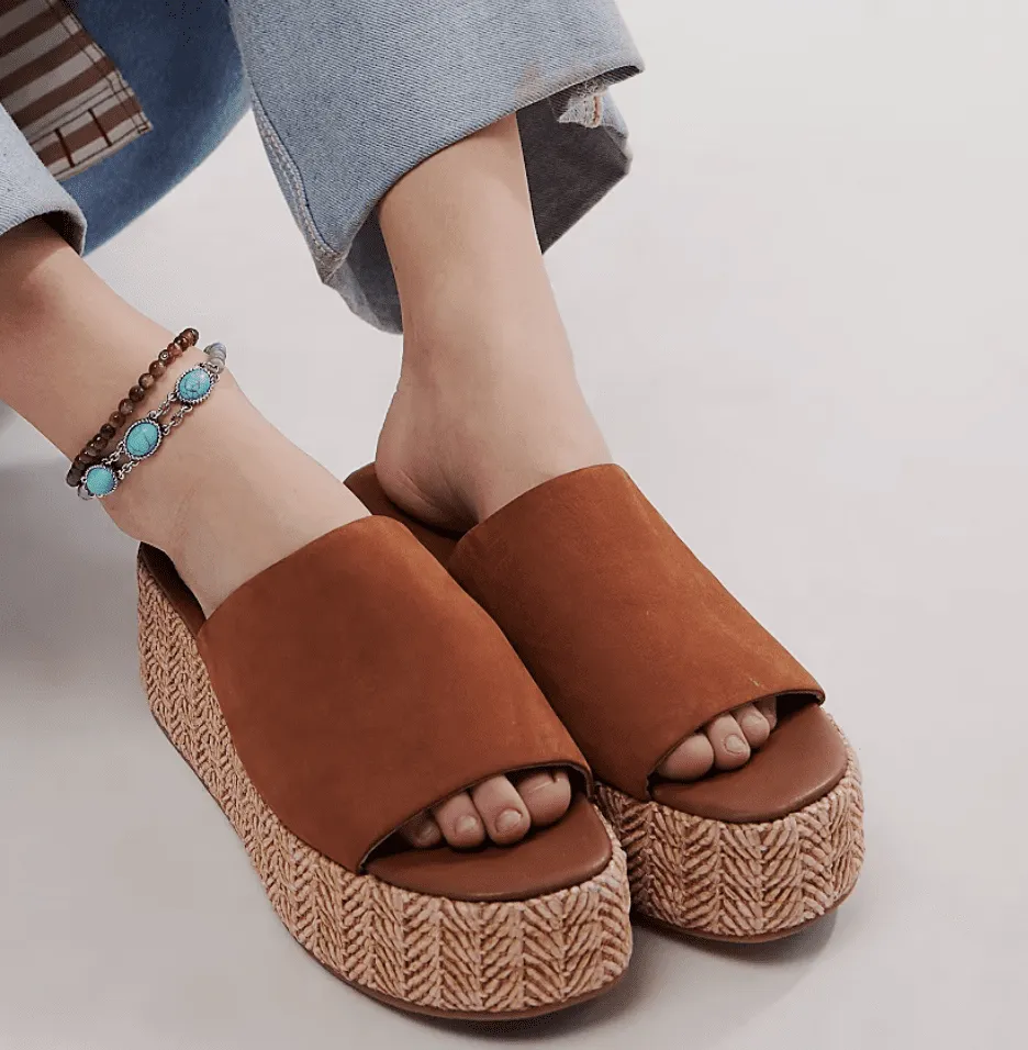 Free People Harbor Raffia Platform Sandals