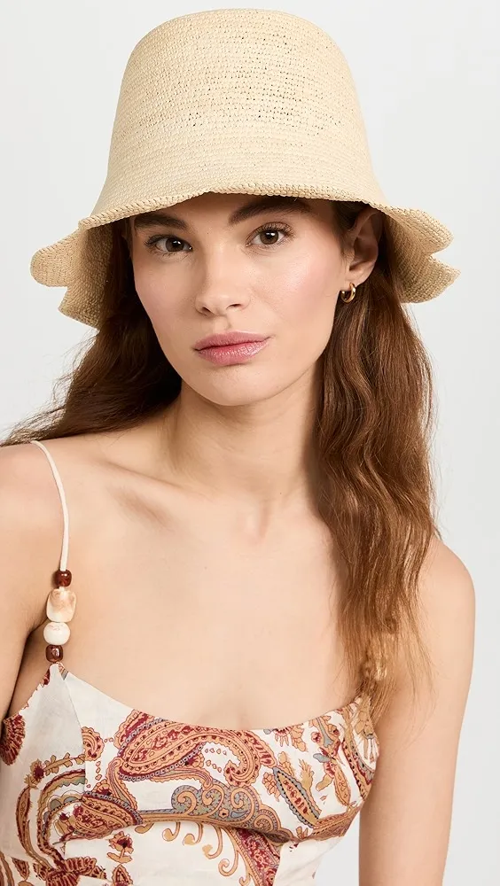 Freya   Packable Scallop Crochet Bucket Hat 