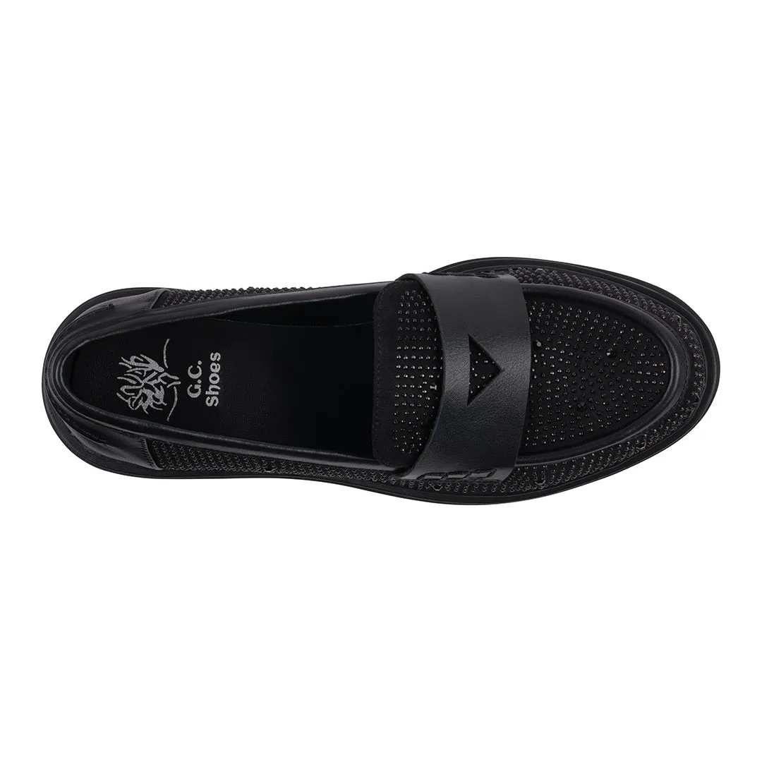 Galen Black Rhinestone Loafers