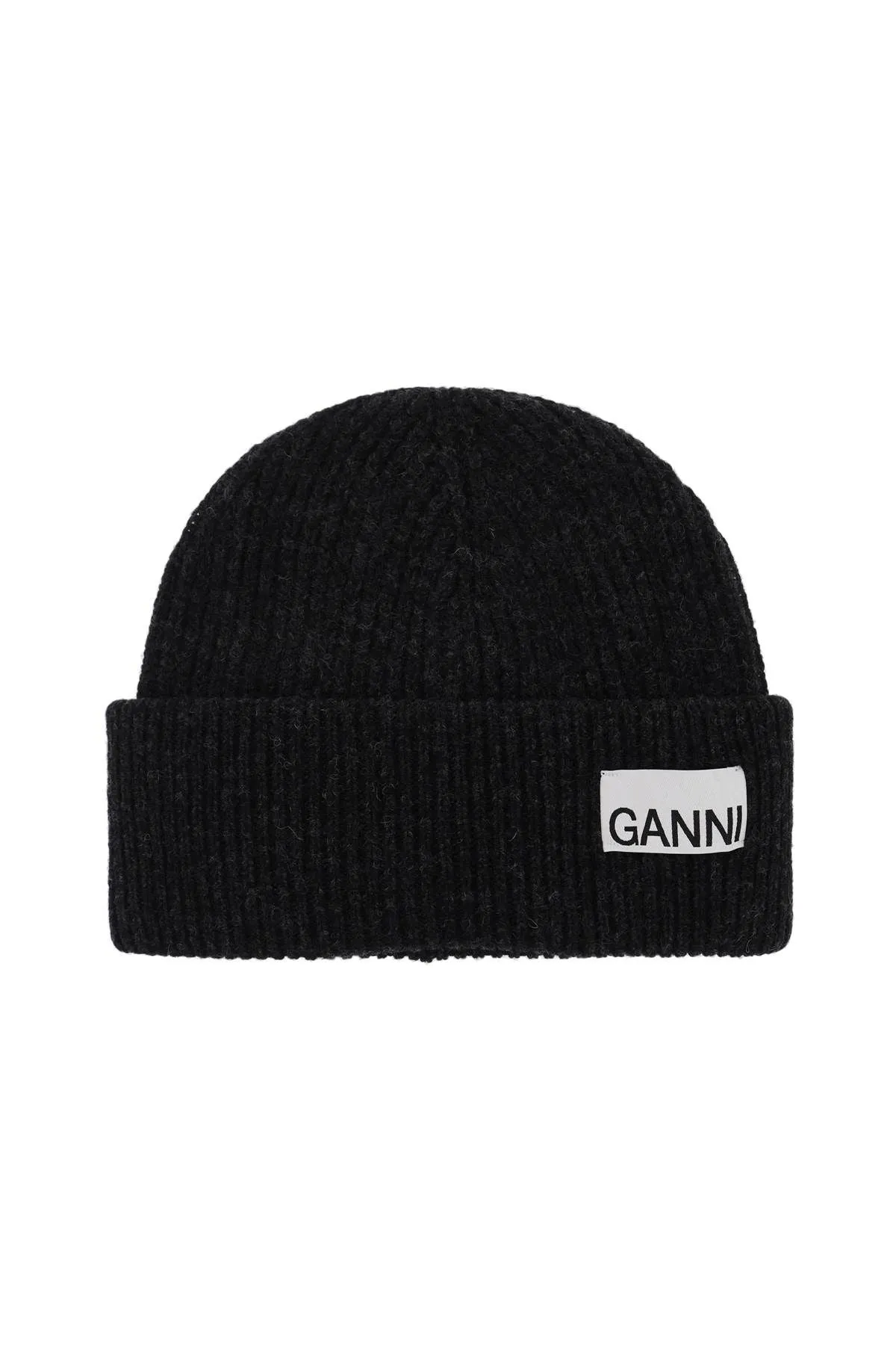 GANNI    Ganni Beanie Hat With Logo Label