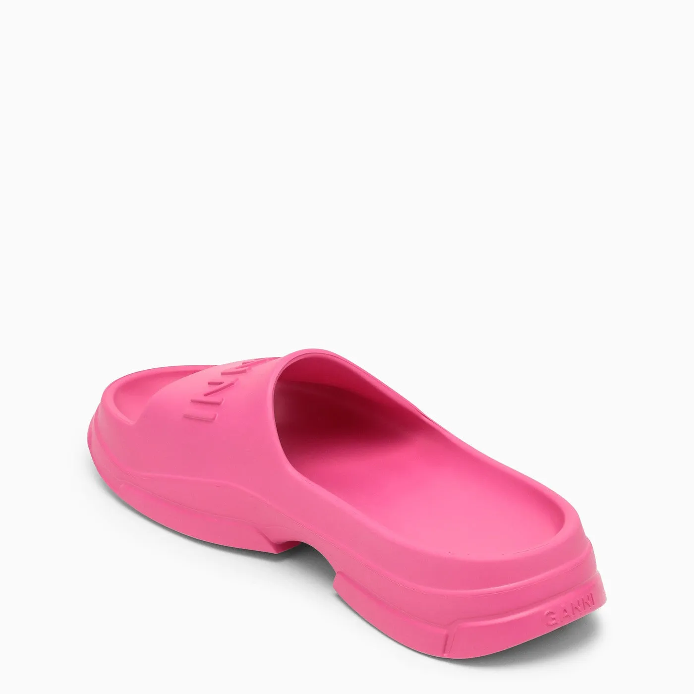 GANNI    Ganni Fucsia Rubber Slipper With Logo