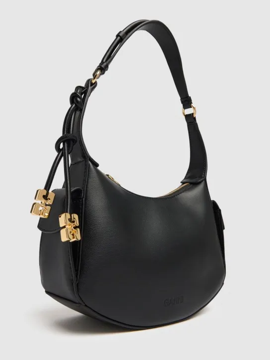 GANNI   Swing recycled leather shoulder bag 