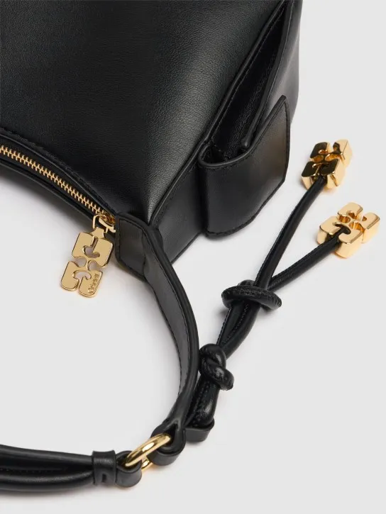 GANNI   Swing recycled leather shoulder bag 