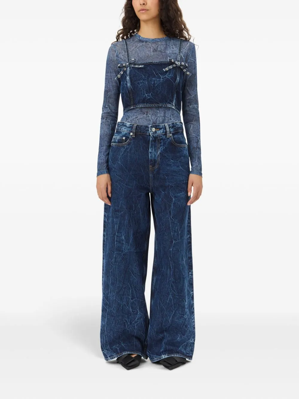 Ganni Wide Leg Denim Jeans