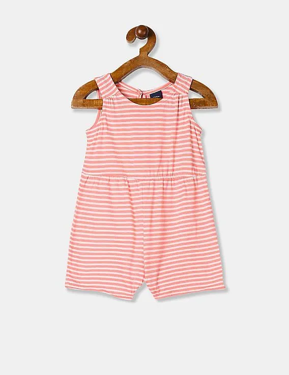 GAP Baby Pink Stripe Jersey Romper